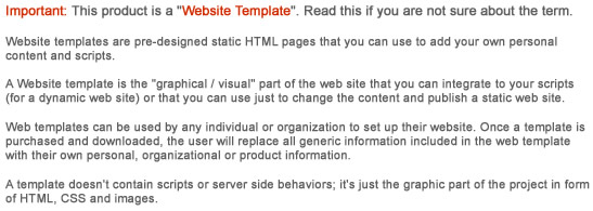 what is a website template