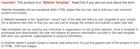 what is a website template